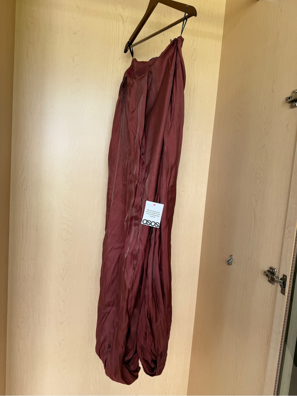 ASOS Strapless Draped Maxi Dress in Rust - Picture 3 of 6